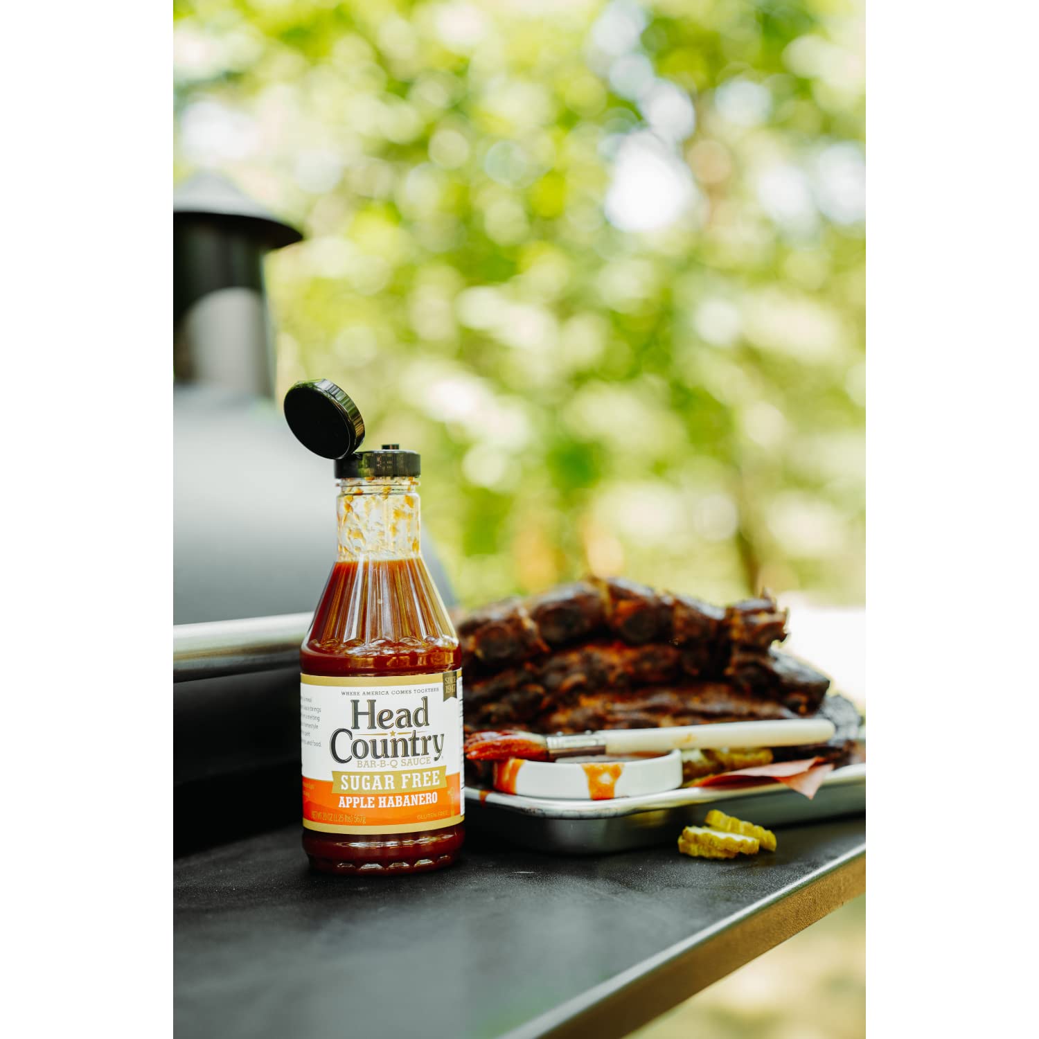 Detalle 2 de Head Country Apple Habanero Sugar-Free BBQ Sauce, 20 Ounce, Pack of 6