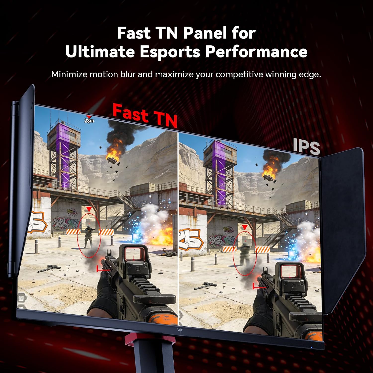 Detalle de KTC 25M1 400Hz Gaming Monitor 24.1": Fast TN, Hooded Shield, and 400Hz for Esports
