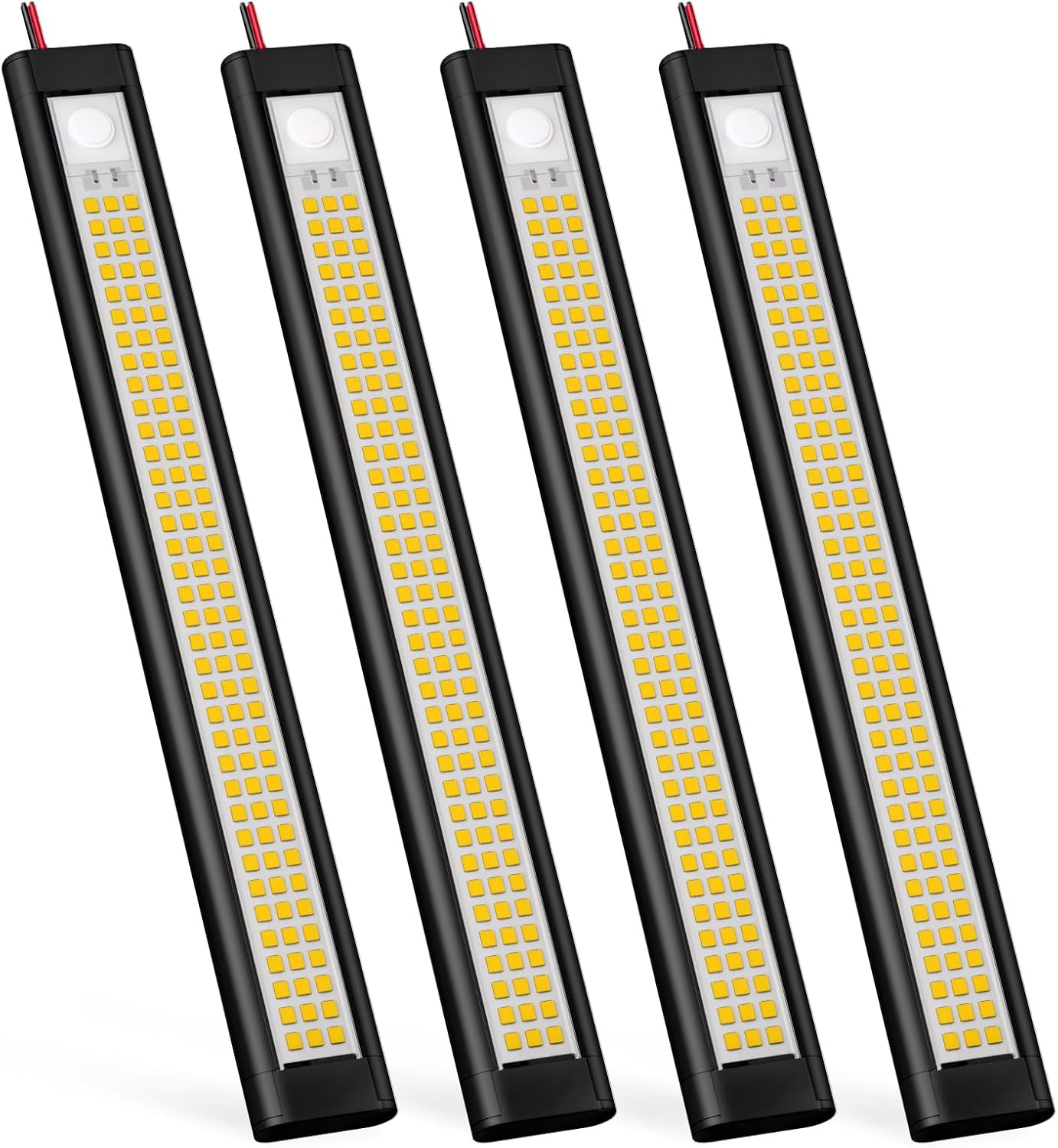 Detalle de GZV 12V LED Wohnmobil-Lampe (4er-Set, schwarz) mit 4000K und 1100 lm