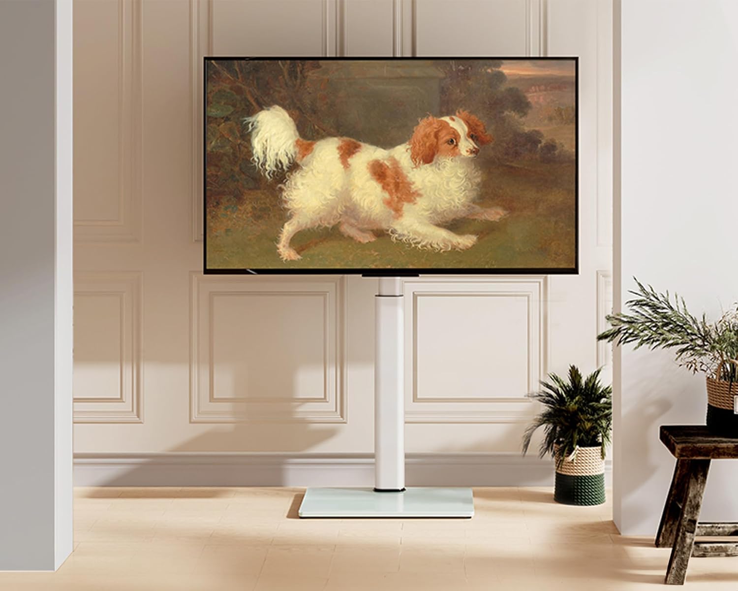 Thumbnail 5 de FITUEYES White TV Floor Stand for 32–60 inch TVs with Swivel Bracket