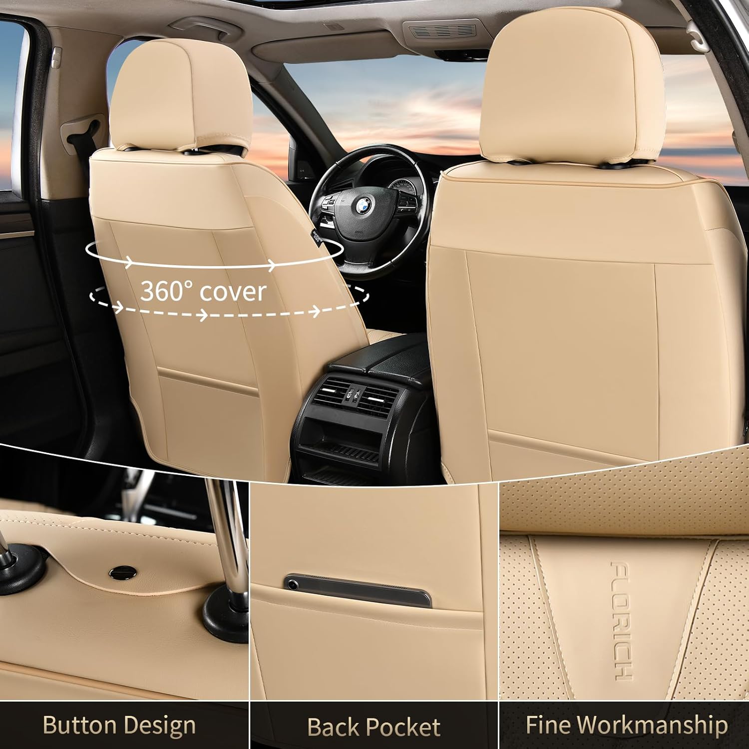 Thumbnail 2 de FLORICH Leather Car Seat Cover 5‑Seat