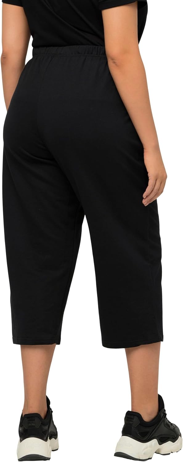 Detalle de Pantalon de jogging Femme Grandes Tailles 7/8 – Ulla Popken, jambe droite, taille élastique (641038)