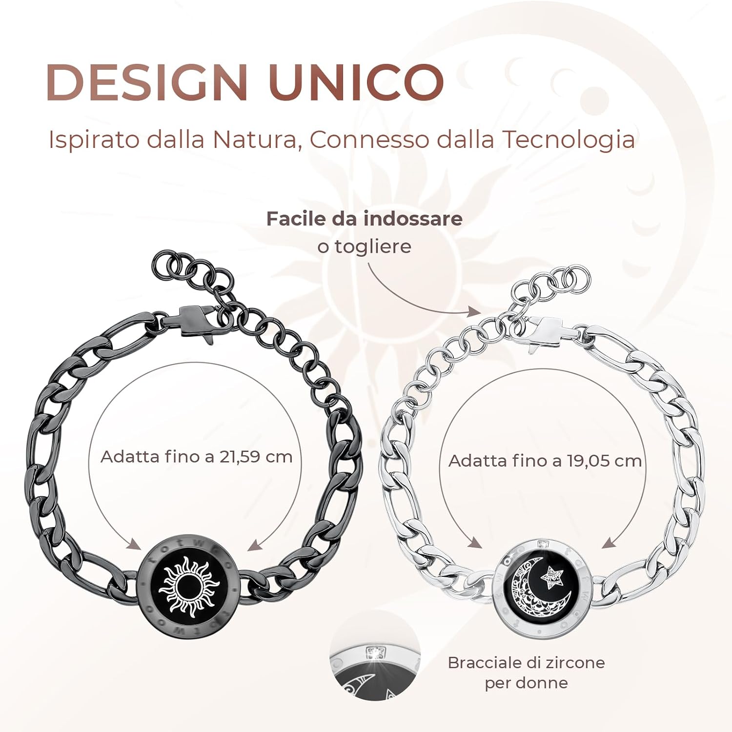 Thumbnail 3 de TOTWOO Braccialetti di Coppia Touch: Connessione Uno-a-Uno con Luci, Vibrazioni e App