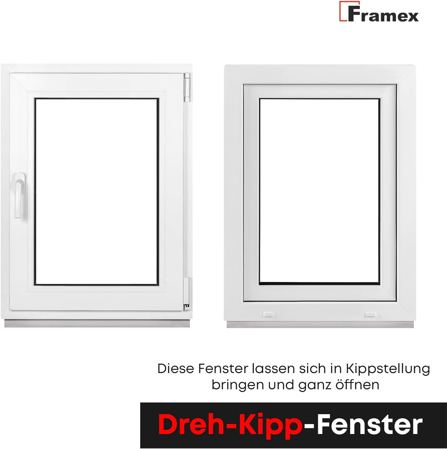 Detalle 2 de Framex kunststof kelderraam 85 x 60 cm, dubbel glas en kantelbaar