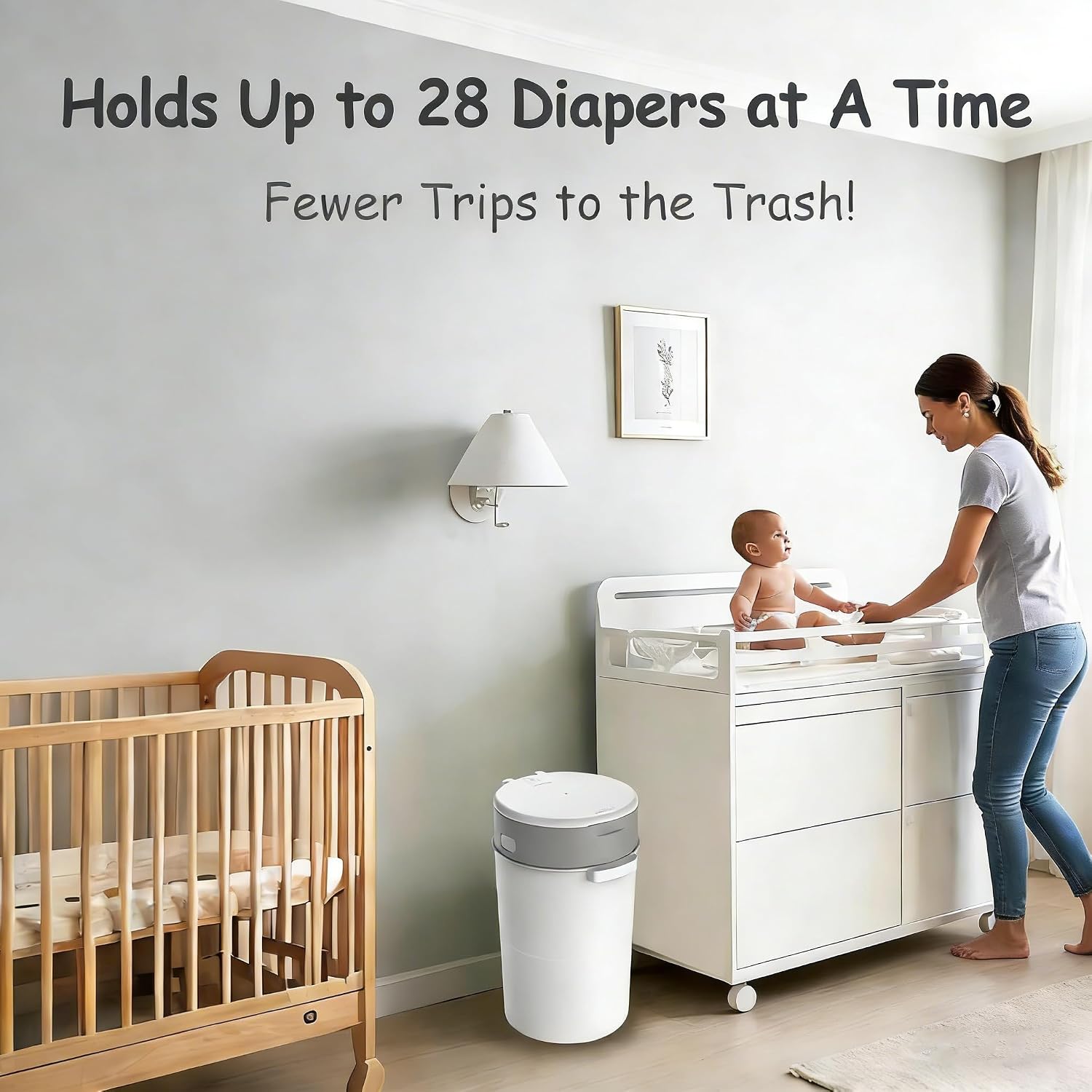 Detalle 2 de Bellababy Diaper Pail, 13 L Bin with Double Odour Lock and 4 Refills