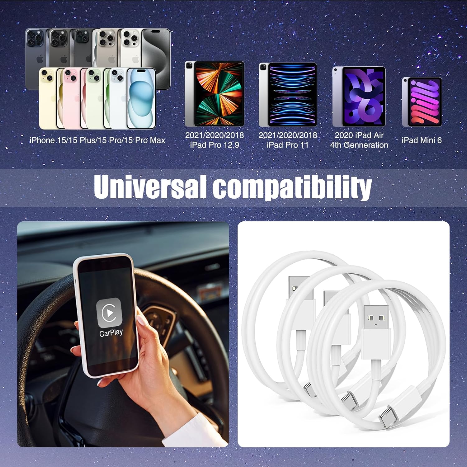 Thumbnail 4 de Carplay Cable 3-Pack for iPhone