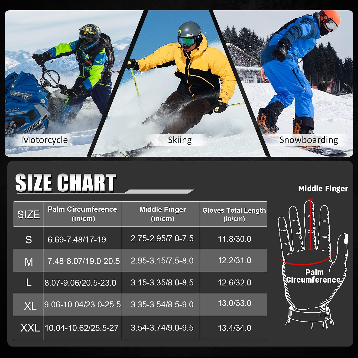 Thumbnail 5 de MCTi Men's Waterproof Ski Gloves