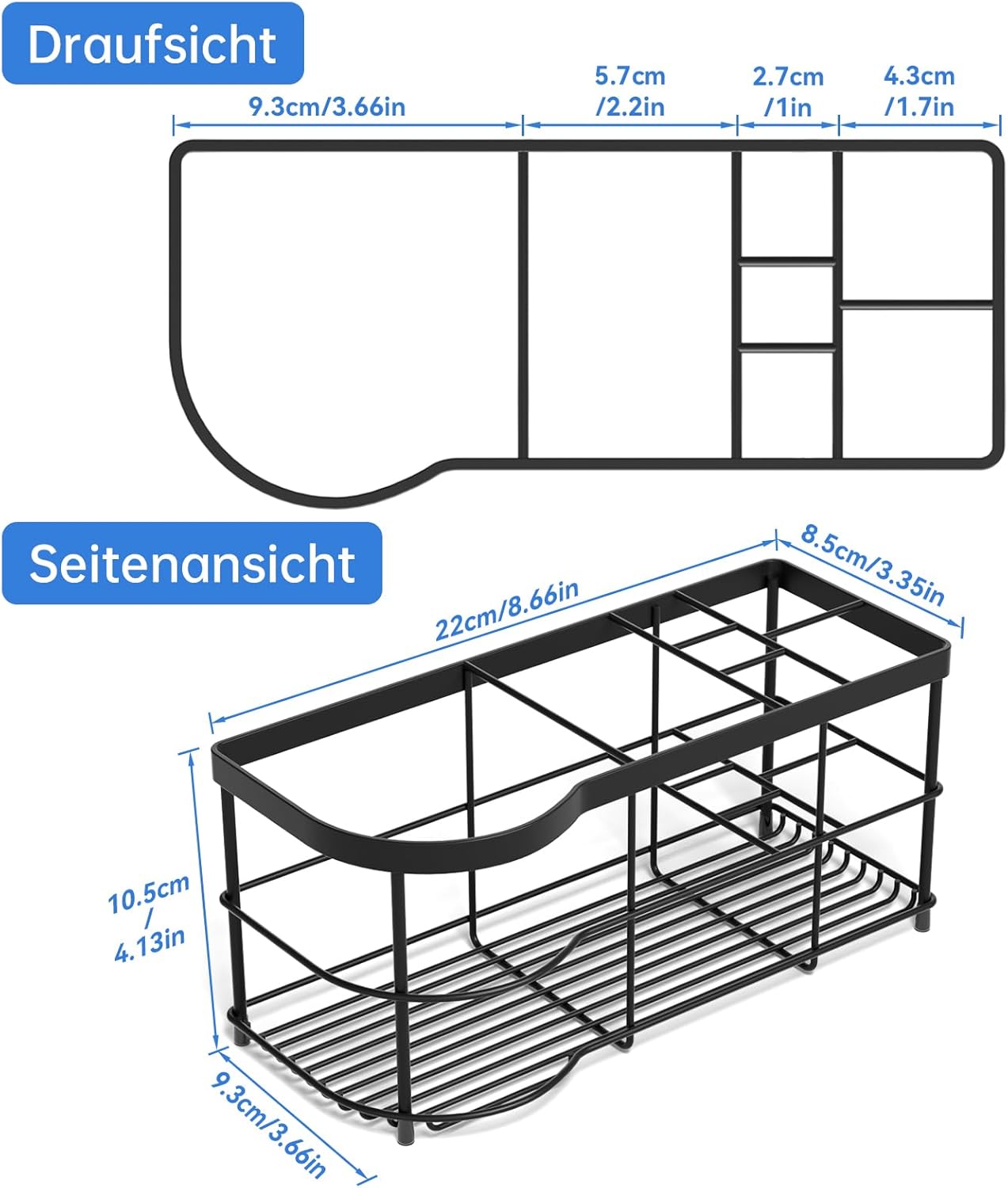 Detalle 2 de GlaRid Zahnbürstenhalter Große Elektrische Zahnbürste Halterung – 7 Slots, Edelstahl, selbstklebend