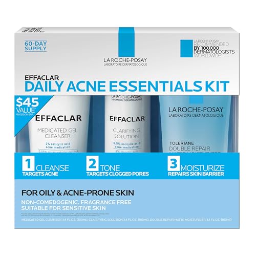 Detalle de La Roche-Posay Effaclar Daily Acne Kit: Cleanser, Toner & Matte Moisturizer