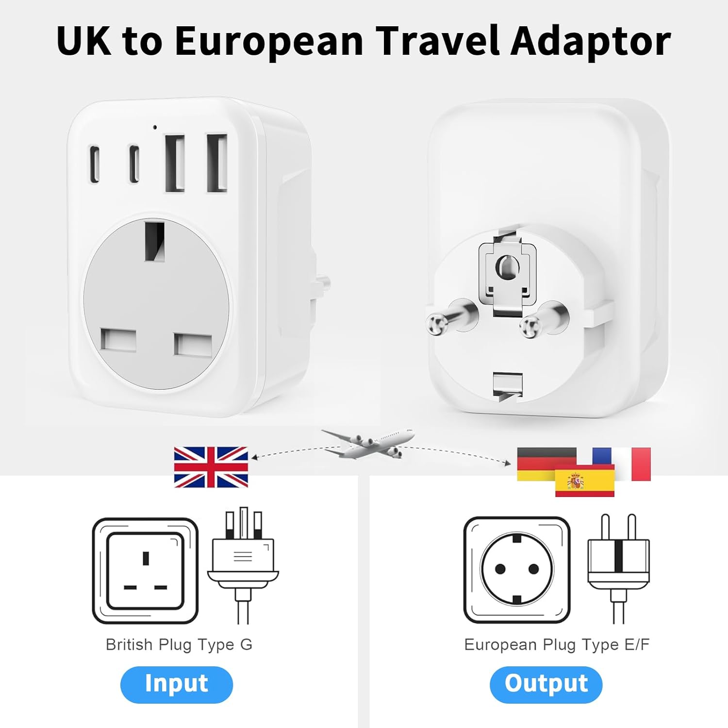 Thumbnail 1 de grestar UK to Europe travel plug adapter 5 in 1