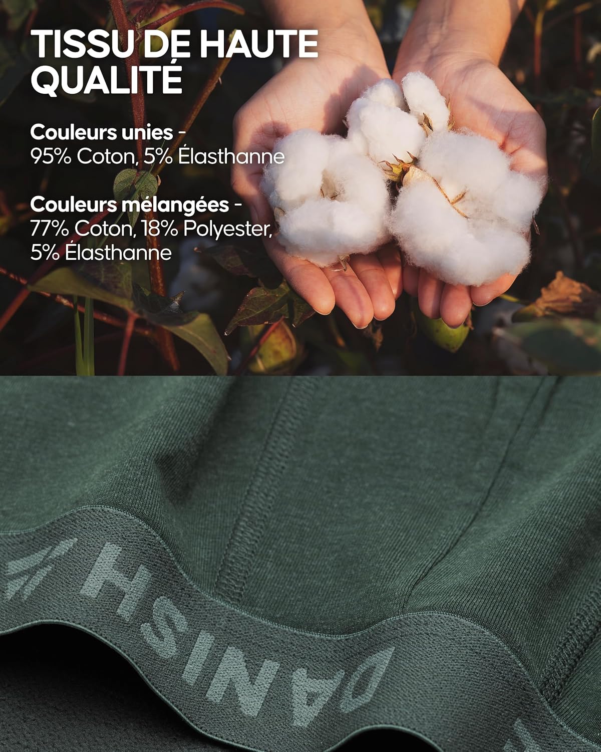 Detalle 2 de DANISH ENDURANCE korte boxershorts met lage taille, 6 stuks, sneldrogend