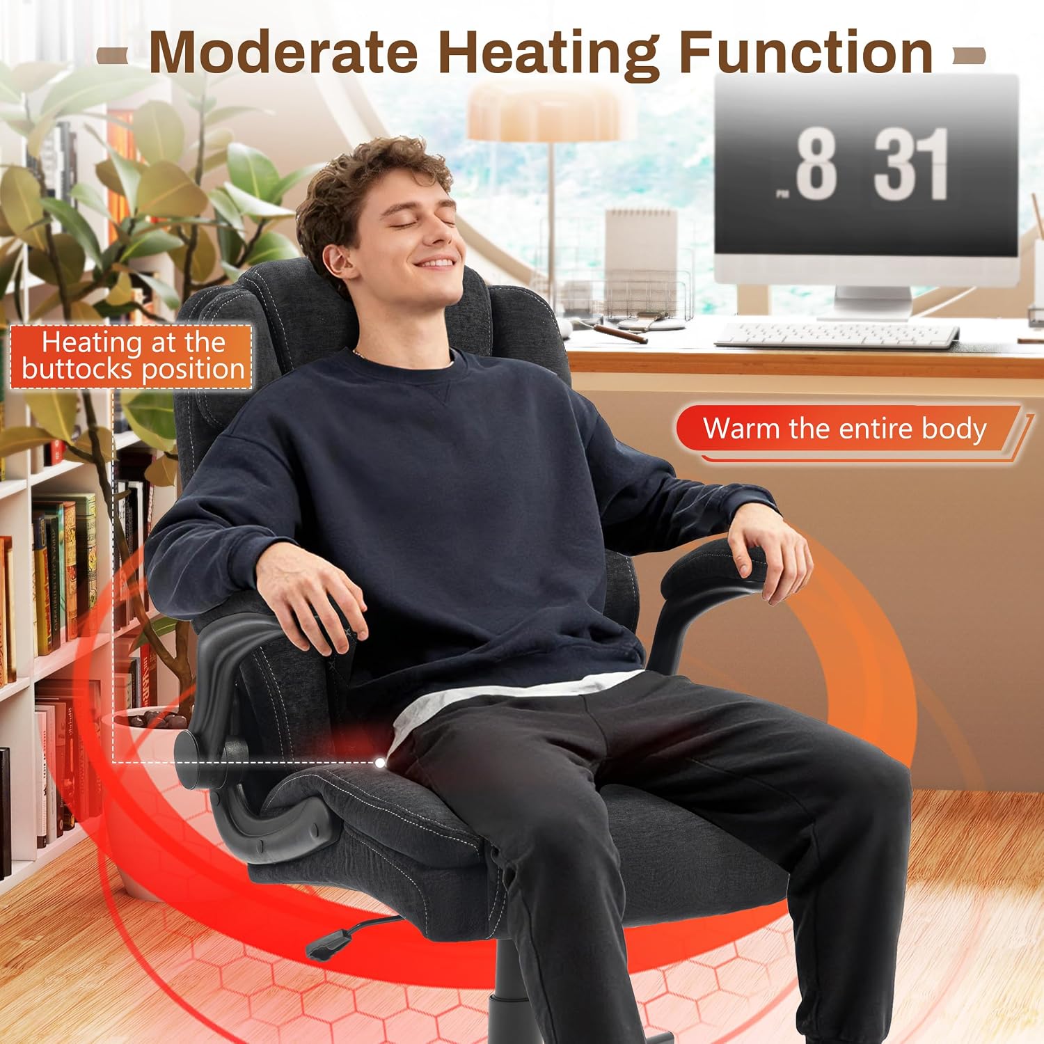 Detalle 2 de BIGGARSIT Massage office chair Ergonomic Executive Chair with 4-Point Massage, Heat & 500-lb Capacity