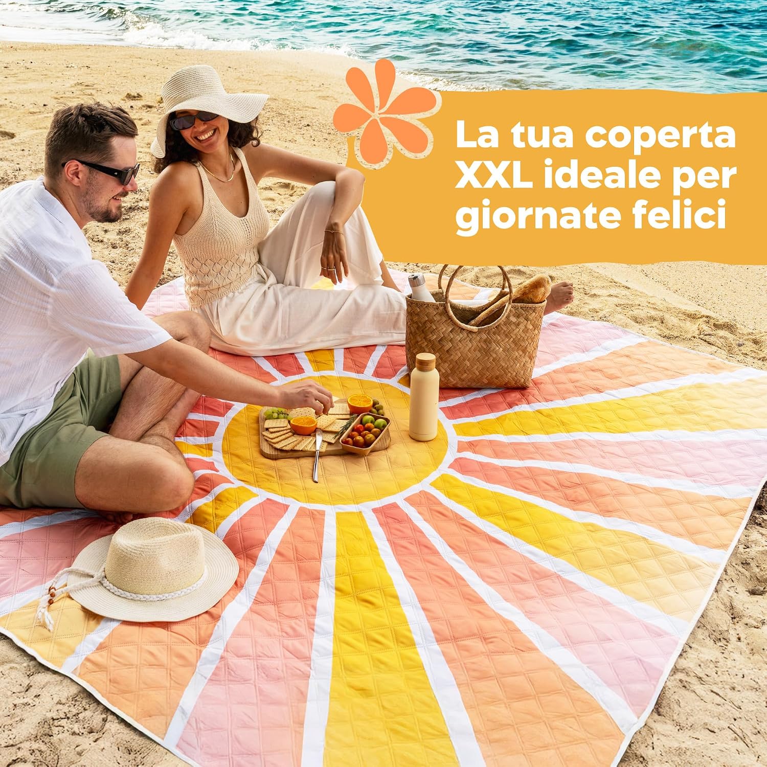 Detalle de Twinzee Coperta Pic Nic Impermeabile XXL 200x200 cm