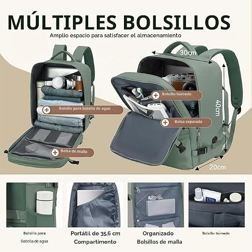 Thumbnail 4 de Xkdoai Mochila de Viaje para Cabina 40x30x20 cm — Ideal para Ryanair y viajes cortos