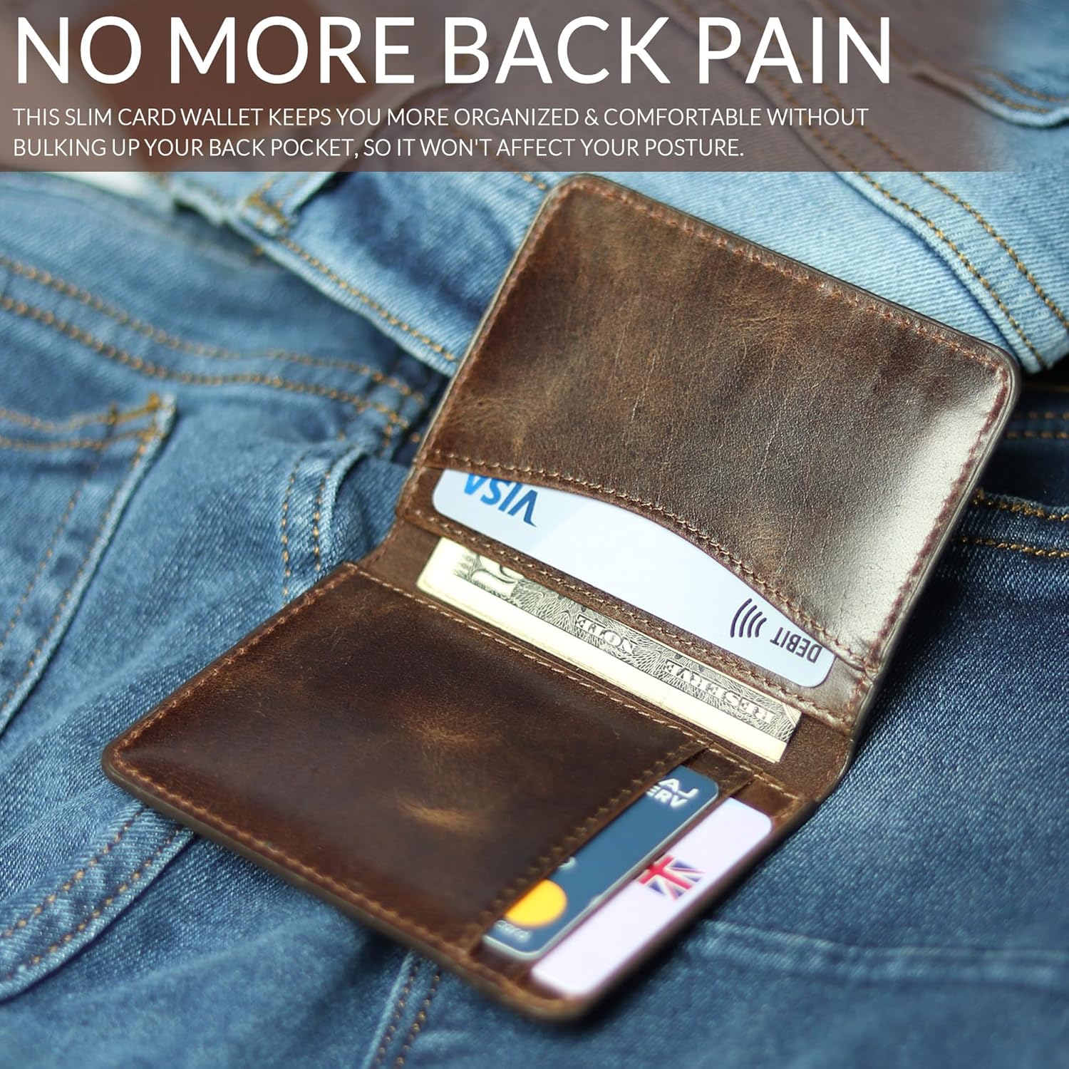 Thumbnail 5 de FOXHACKLE Leather Credit Card Wallet 4x3 in 📇