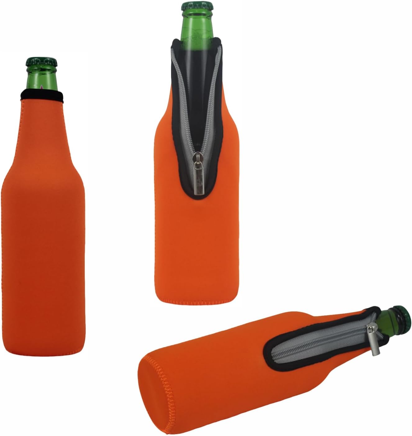 Detalle de AF-WAN Bierflasche Sleeve Keep – isolierender Neopren-Hülle-Set, 6er-Pack (3 Schwarz + 3 Orange), 550 ml