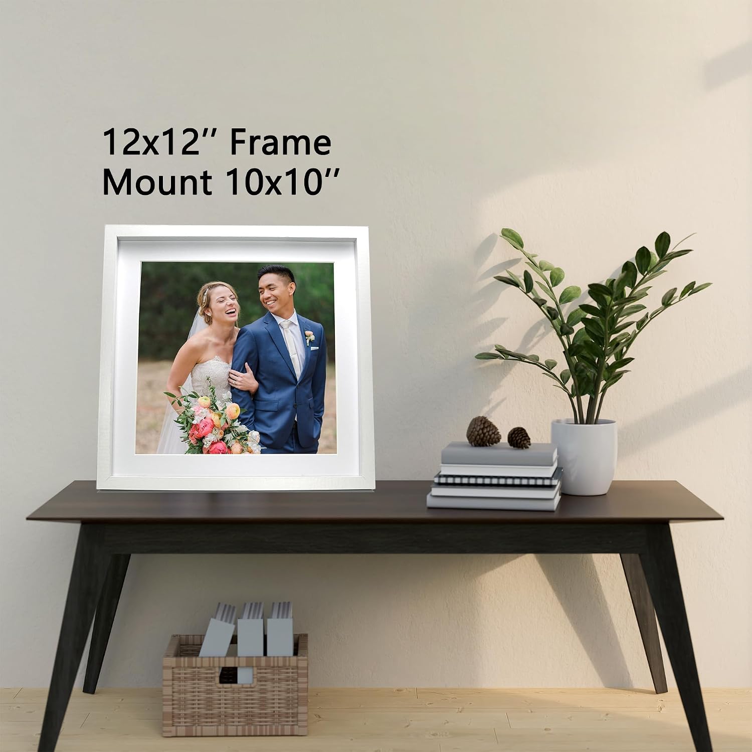 Detalle de YiPinYin White 12x12in Square Picture Frame Set of 3 (30x30cm) with Mount