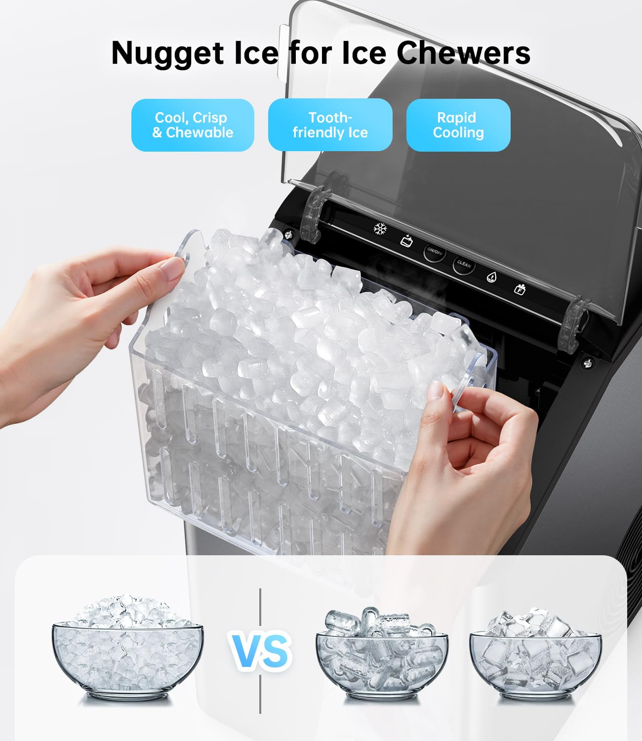 Detalle de WIE WI40USN-B015S-OB-HG-OV Nugget Ice Maker, 40 lb Daily Output