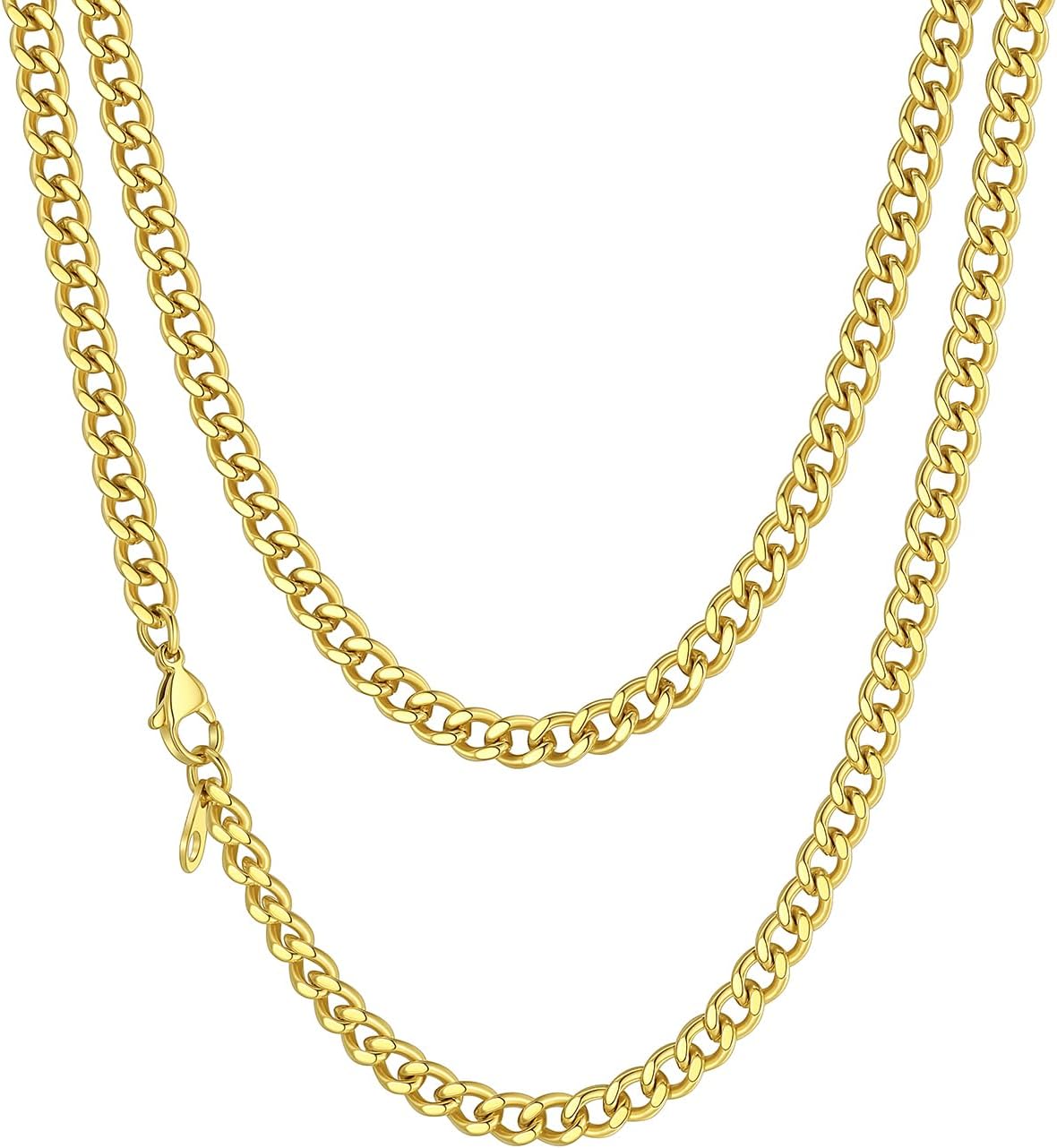 Detalle de Richsteel Herren Halskette Kubanische Panzerkette 3/6/9/12 mm – Edelstahl 36–76 cm