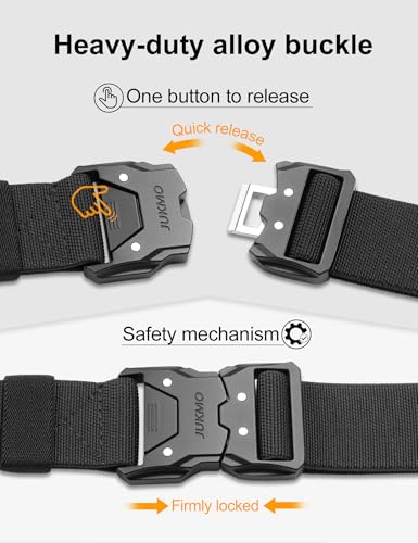Detalle de JUKMO Quick Release Tactical Belt – 1.5" Nylon Web Hiking Belt