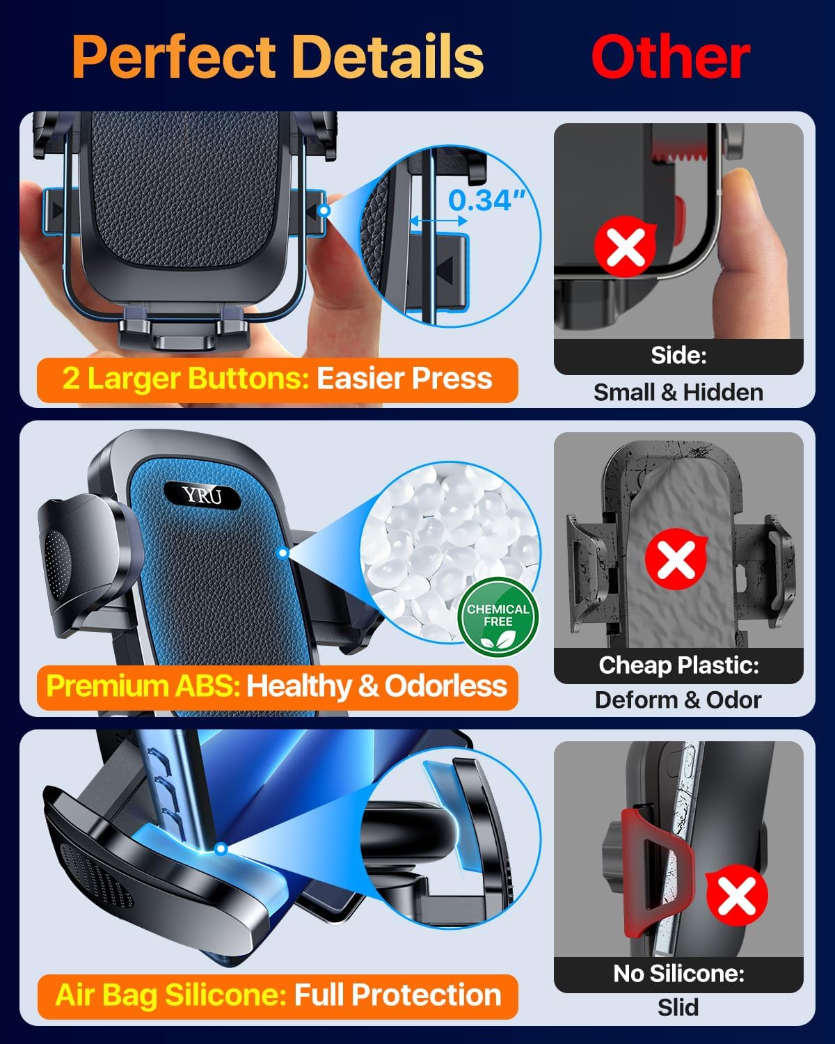 Thumbnail 5 de YRU True Upgrade Car Phone Holder 80LB