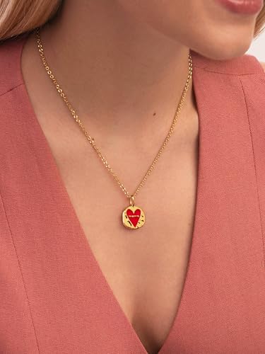 Thumbnail 1 de SINGULARU Charm Mamá Lovely Heart: latón con baño de oro 18K y esmalte en rojo