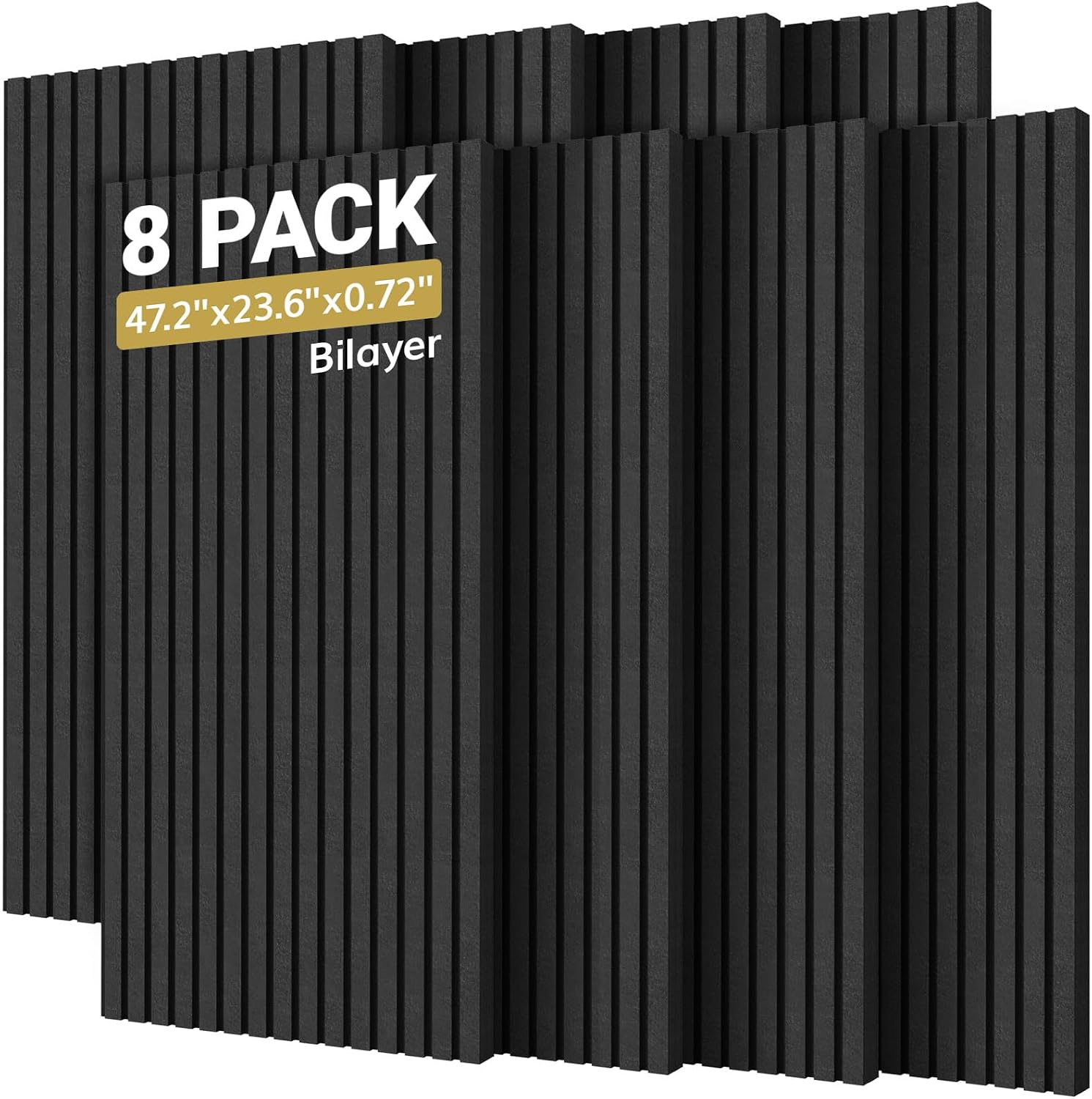 Detalle de TONOR 24014.02BL.V1 Acoustic Panels, 8-Pack, Self-Adhesive Black Polyester