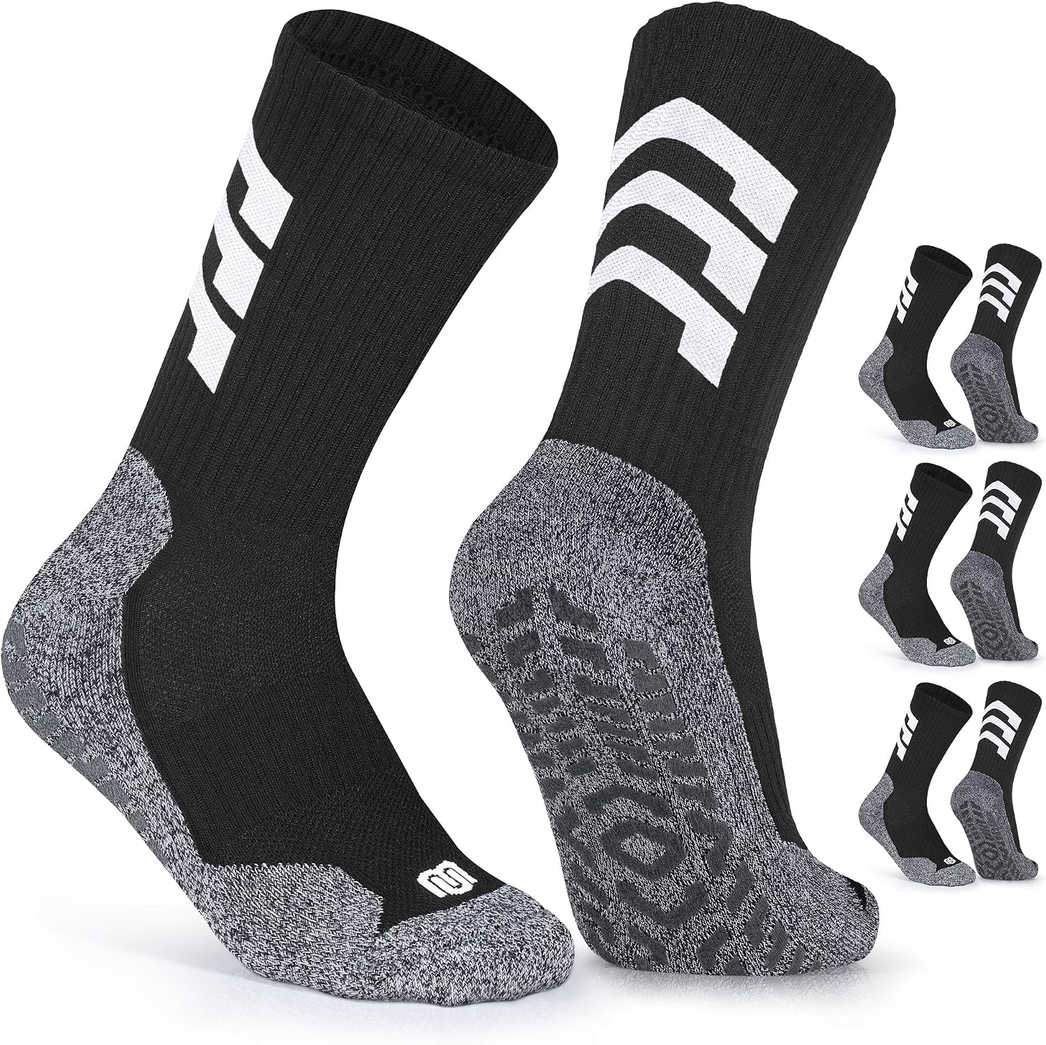 Detalle de CLOSEMATE 1/3 Paar Anti-Rutsch Fußballsocken für Herren – Grip-Sportsocken für Fußball, Basketball & mehr
