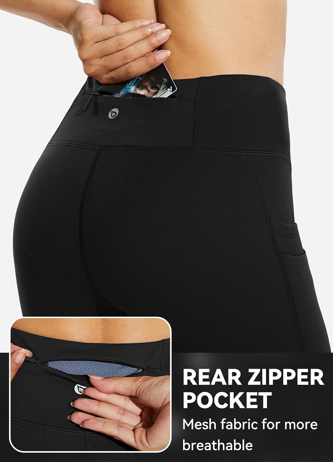 Detalle 2 de baleaf Fleece Lined Leggings high-waisted with pockets 🏃♀