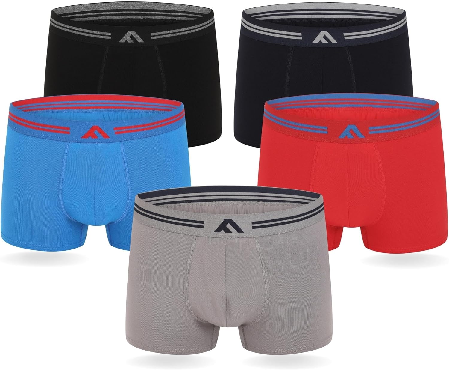 Detalle de FM London – Lot de 5 Boxers très Doux en Bambou, sans étiquette, coupe élastique, pour Homme