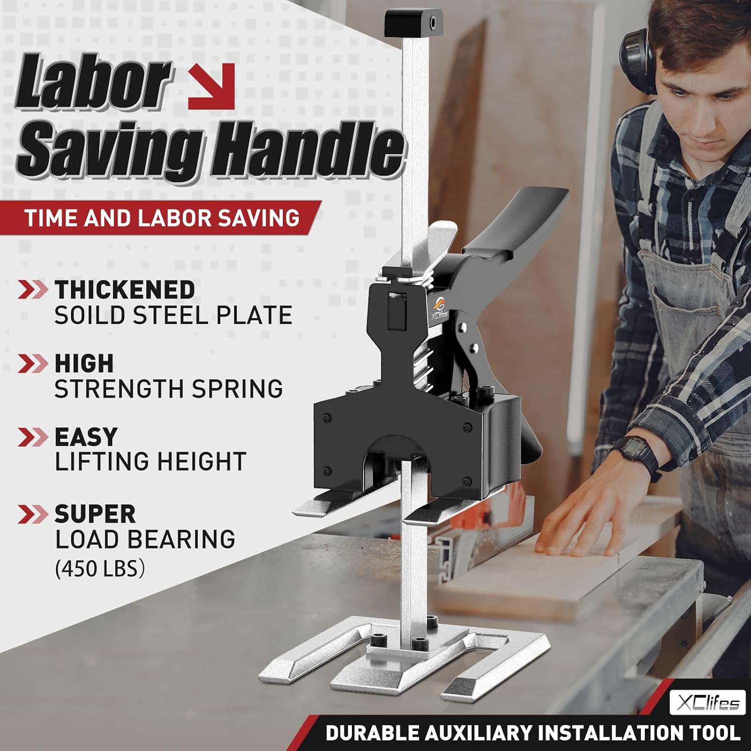 Detalle de XClifes 1 Labor-Saving Arm Jack, 2-Pack Steel Furniture Lifter, 450 lb