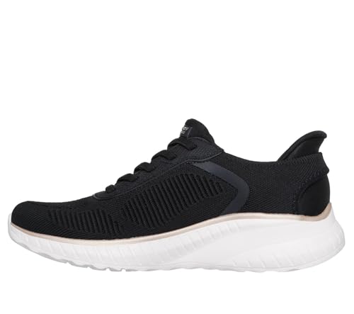 Detalle de Skechers Femme Bobs Squad Chaos Current Muse Slip-In ENTRAINEUSE – Black/Gold Textile, 39 EU