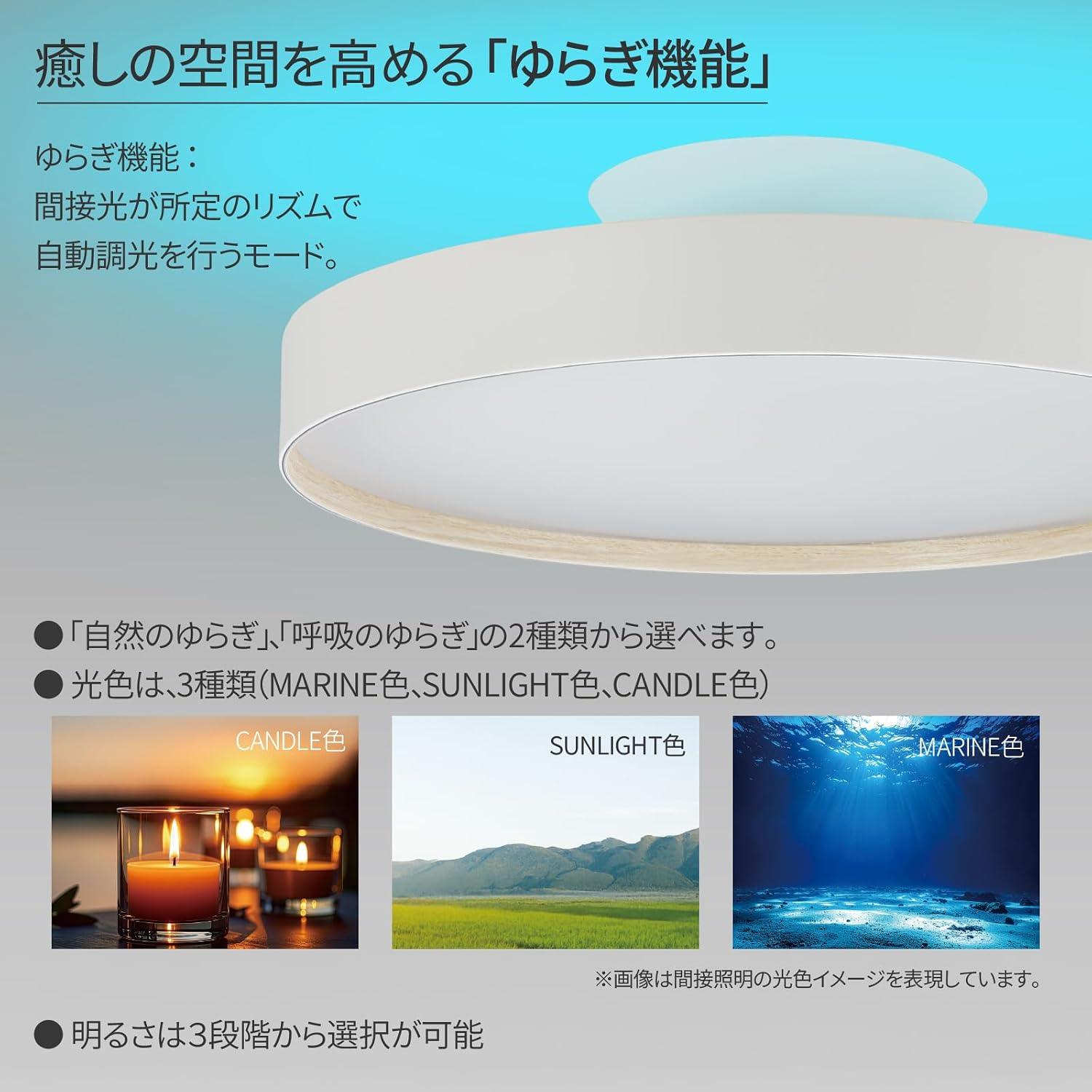 Detalle de HotaluX HLDC12A665WSGA 間接光LEDシーリングライト 調光・調色・常夜灯付き