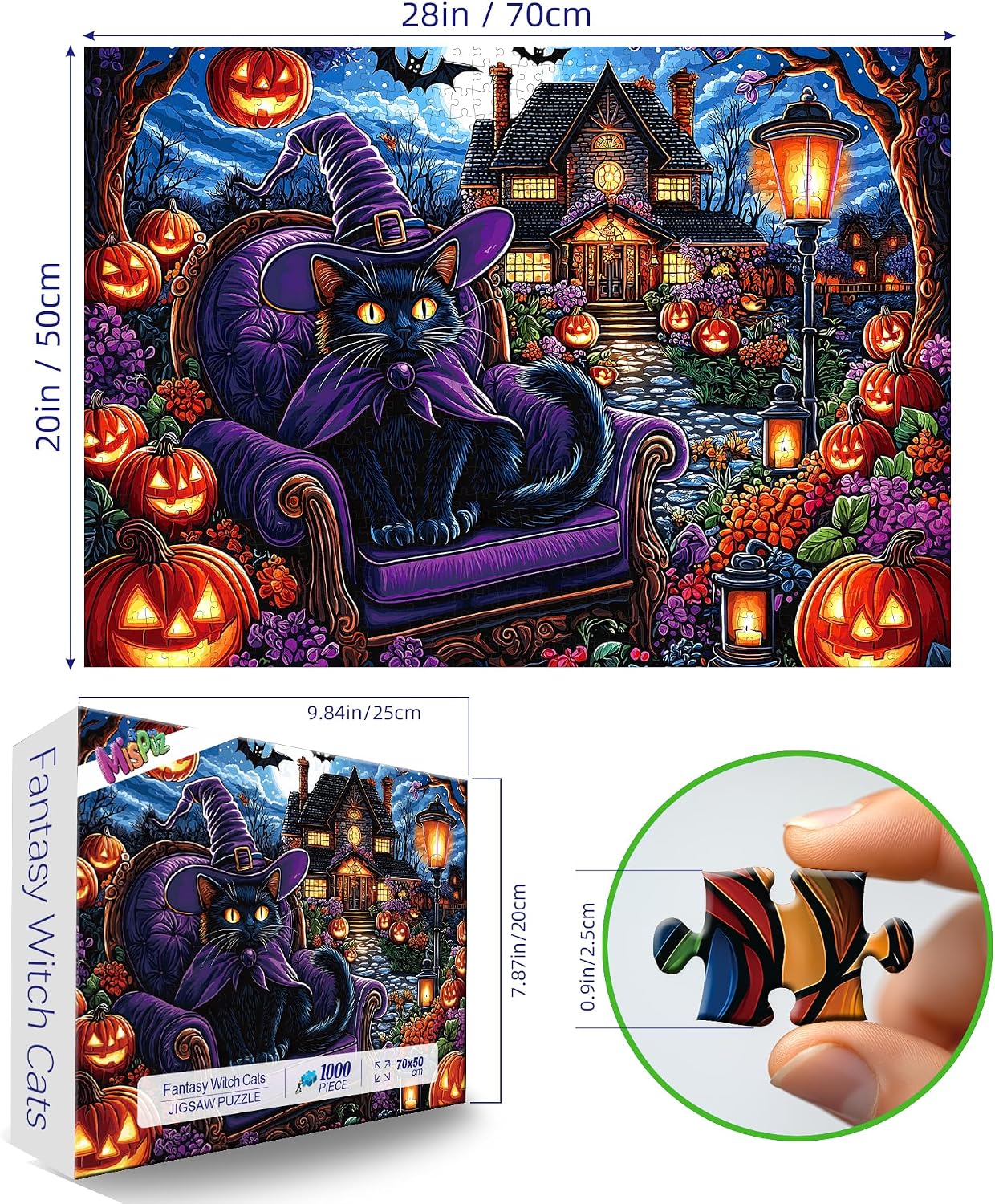 Detalle de Halloween Cat Jigsaw Puzzle 1,000 Pieces