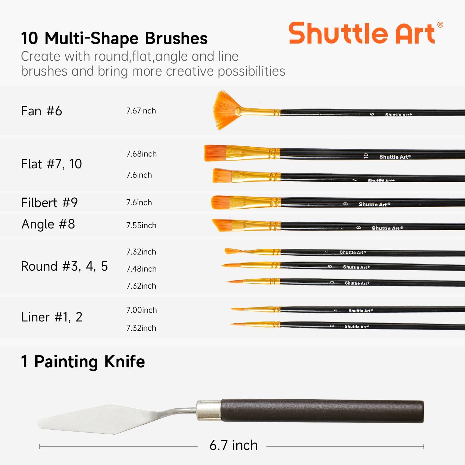 Thumbnail 6 de Shuttle Art Acrylfarben Set (46-teilig) mit 30 Farben à 12 ml, 10 Pinseln und Zubehör