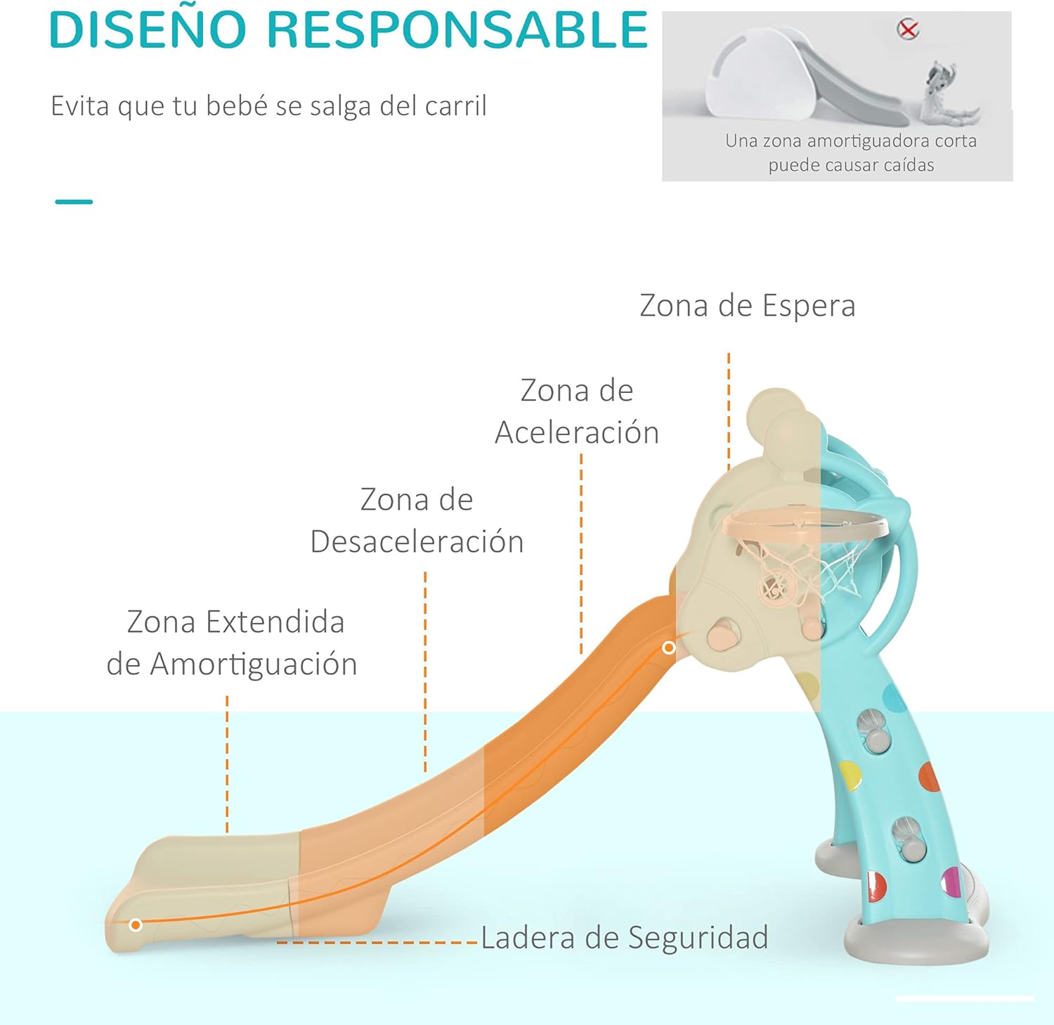 Thumbnail 2 de HOMCOM Tobogán 2 en 1 Jirafa para Niños +18 Meses