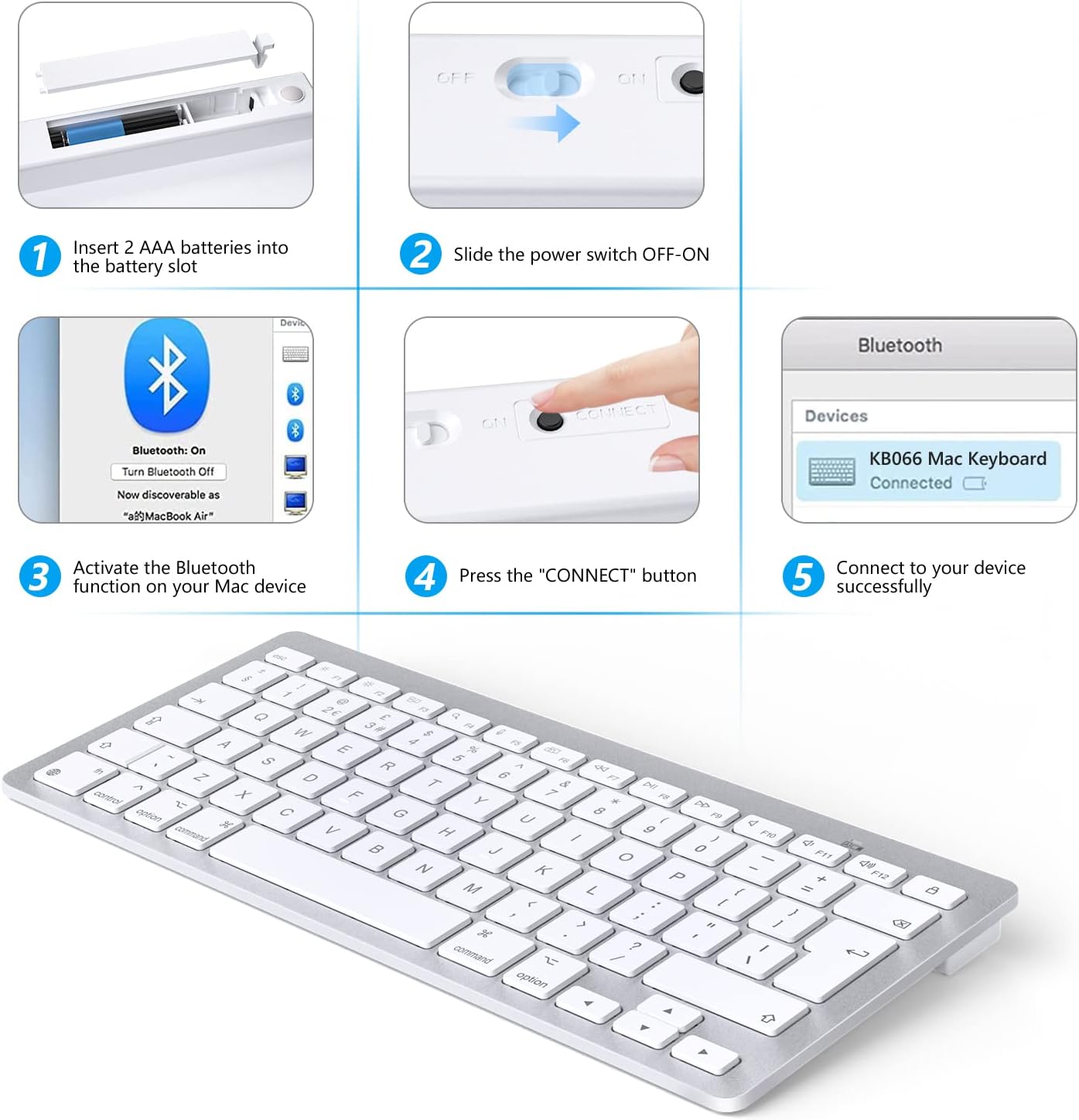 Thumbnail 2 de OMOTON Mac Bluetooth Keyboard, 10 m range