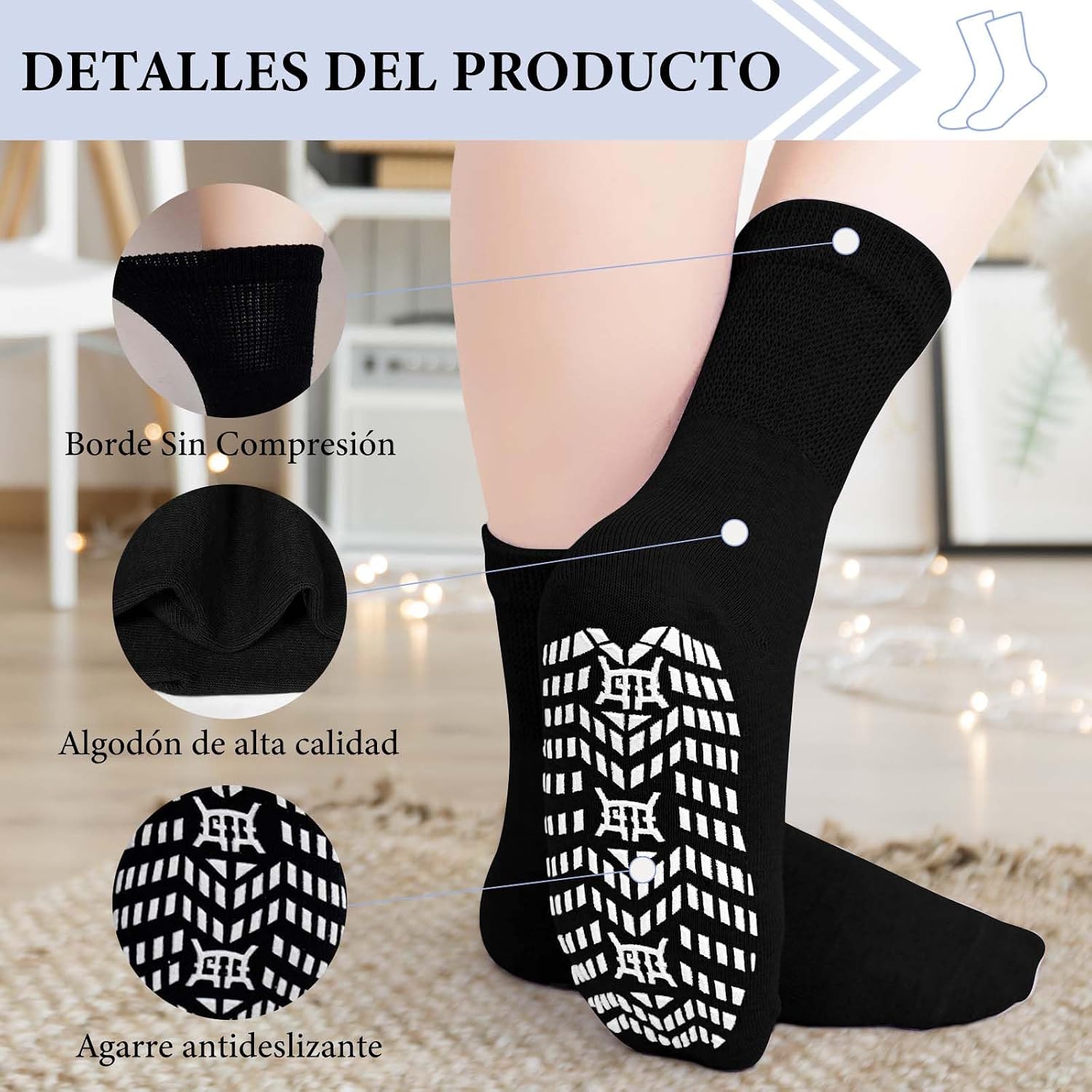 Thumbnail 3 de ZAKASA Calcetines Antideslizantes Mujer 5 pares