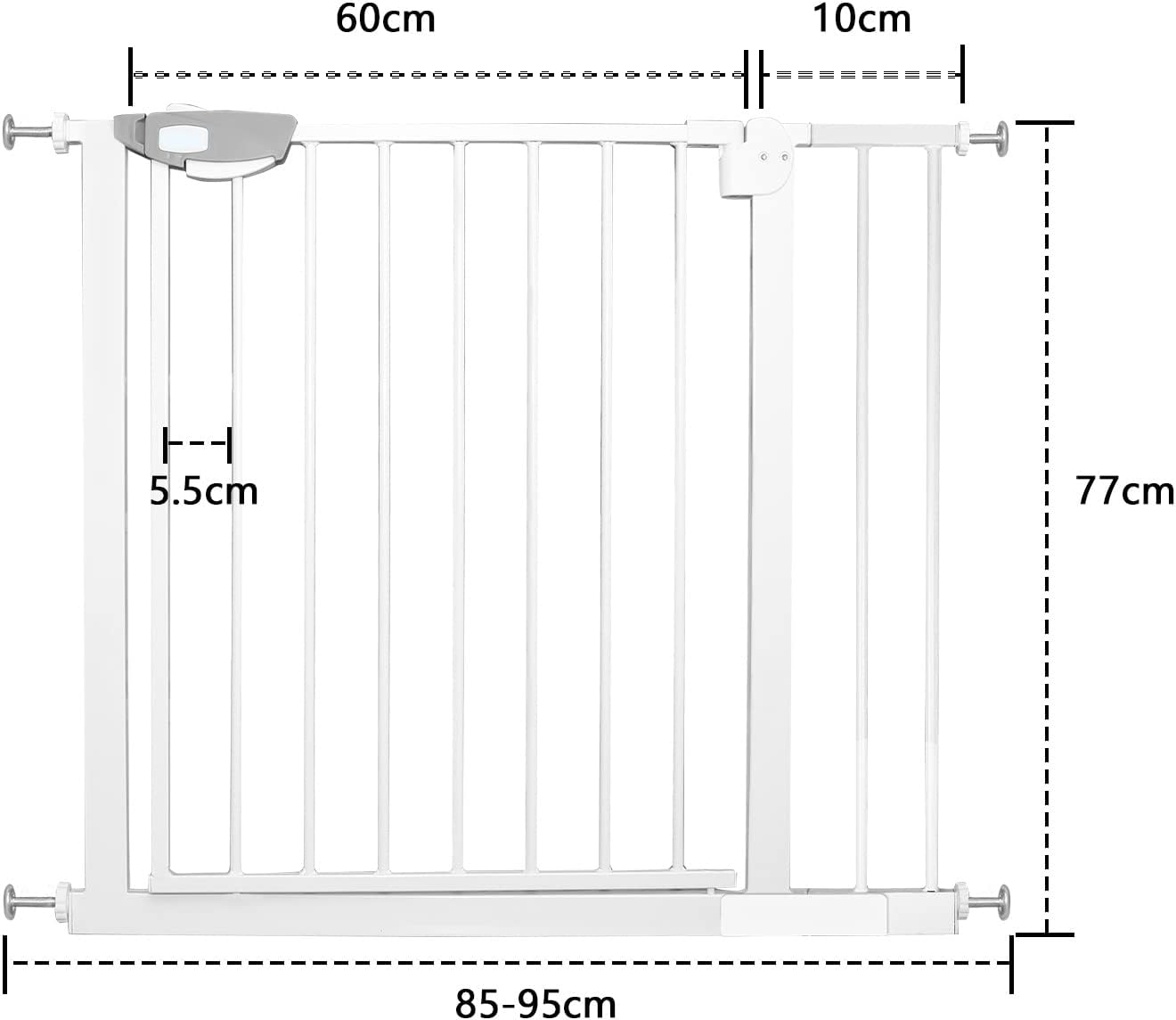 Detalle de Froadp Cancelletto di Sicurezza per Bambini e Animali – Barriera universale 85–95 cm, montaggio senza trapano