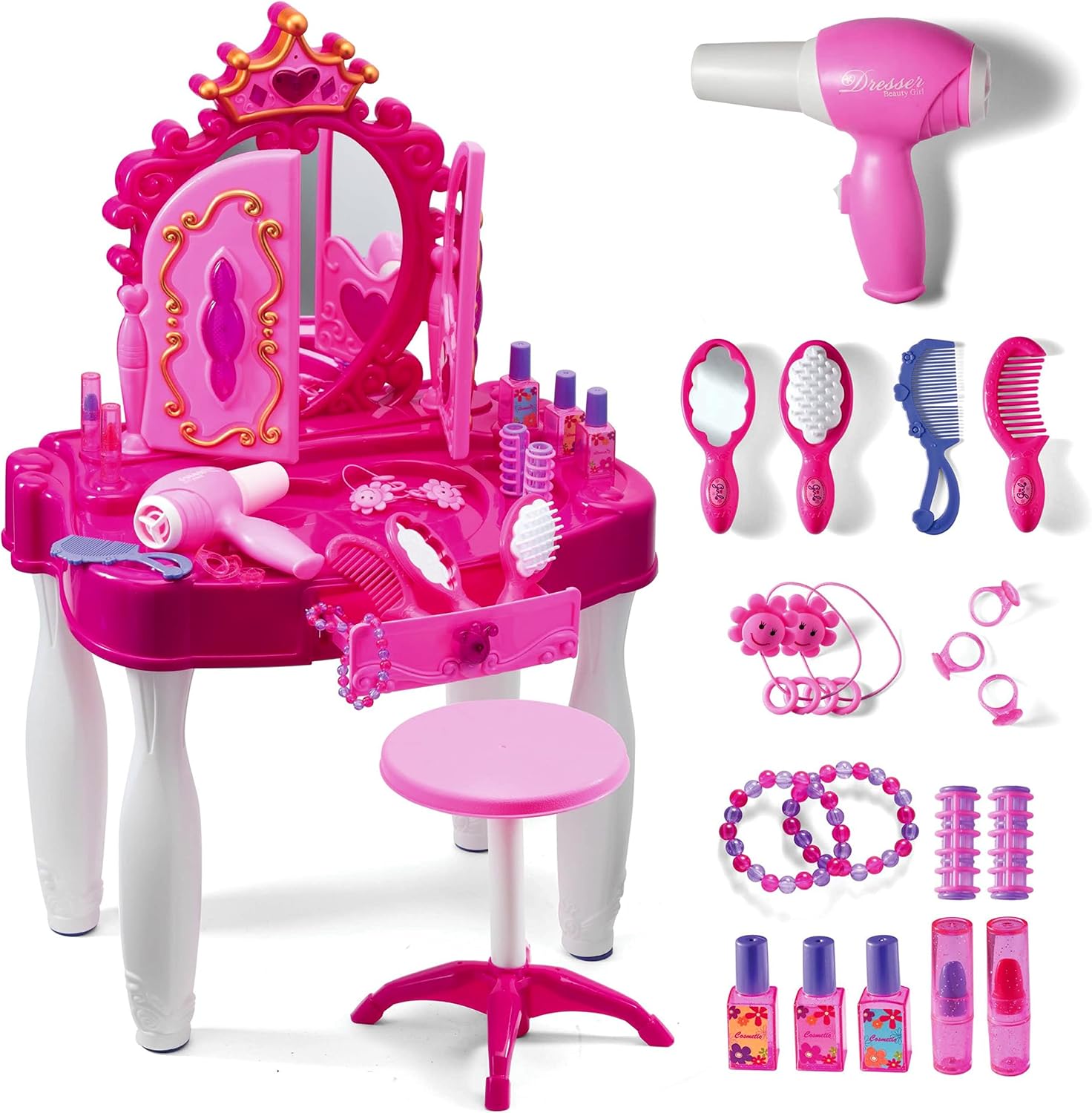 Detalle de Play22 Play22 Pretend Play Vanity Set, 21 PCS ๐