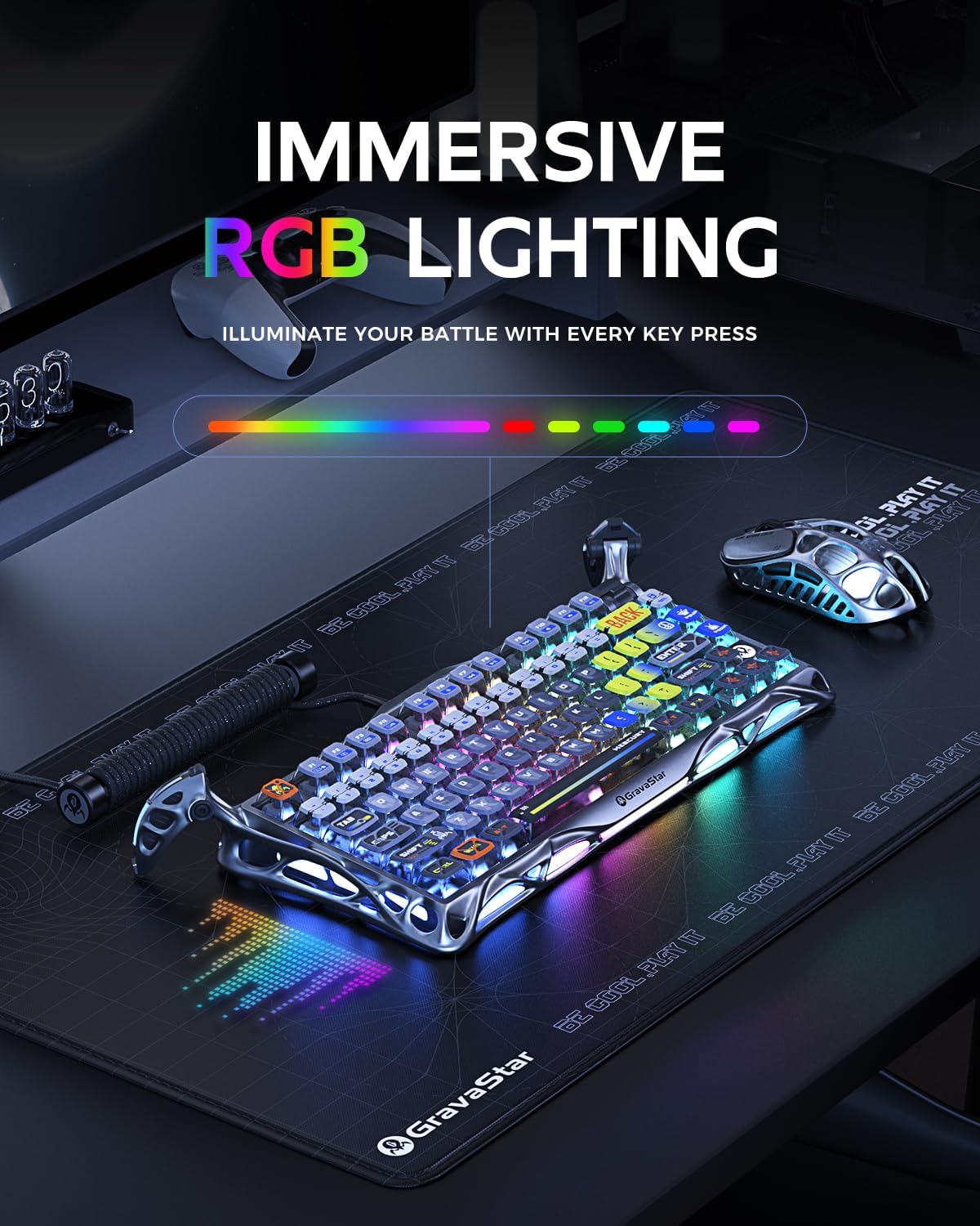 Thumbnail 3 de GravaStar Mercury K1 Pro 75% RGB Wireless Mechanical Keyboard (Hot-Swappable Linear Switches)