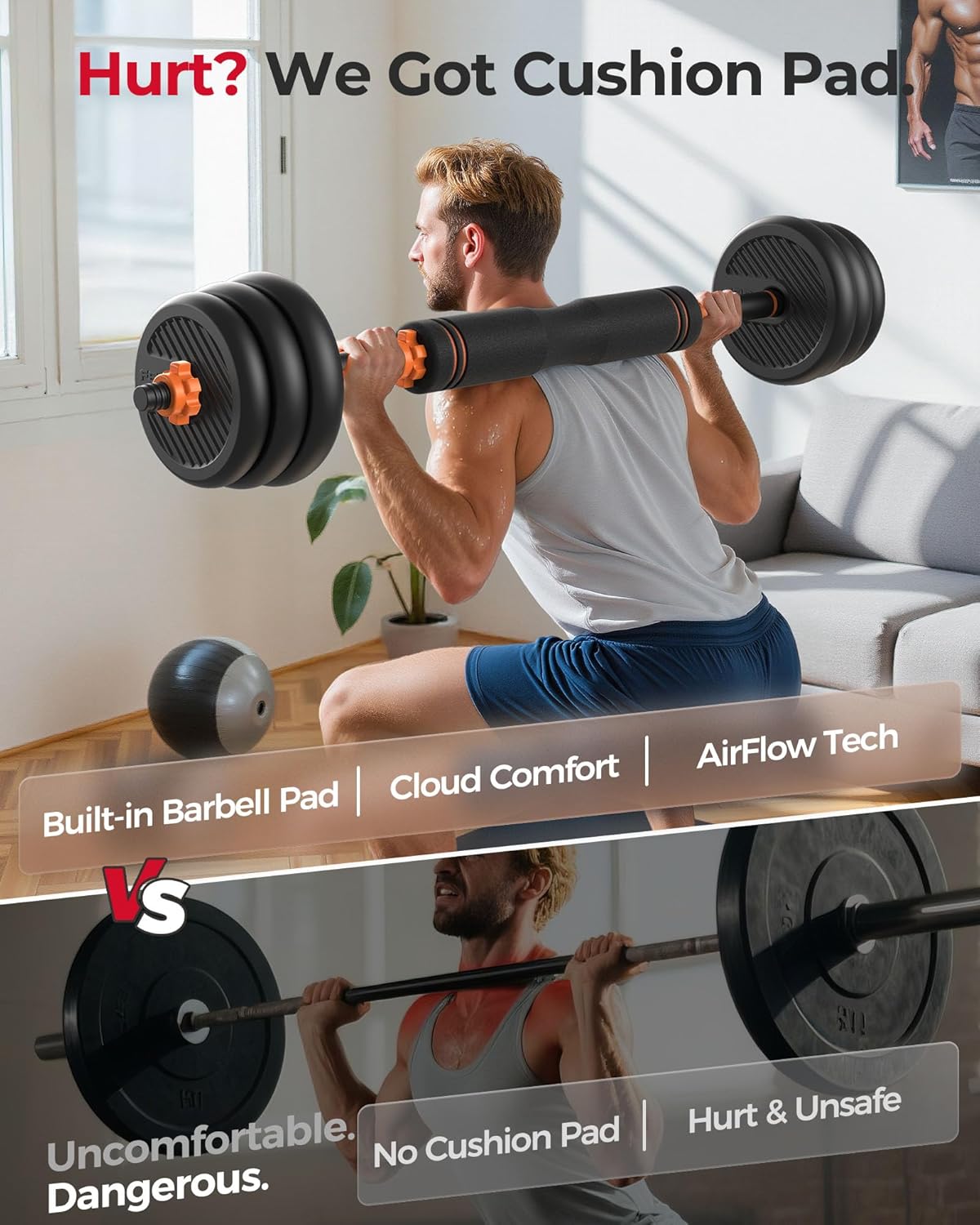 Thumbnail 4 de FEIERDUN Adjustable Dumbbells 90lbs Set