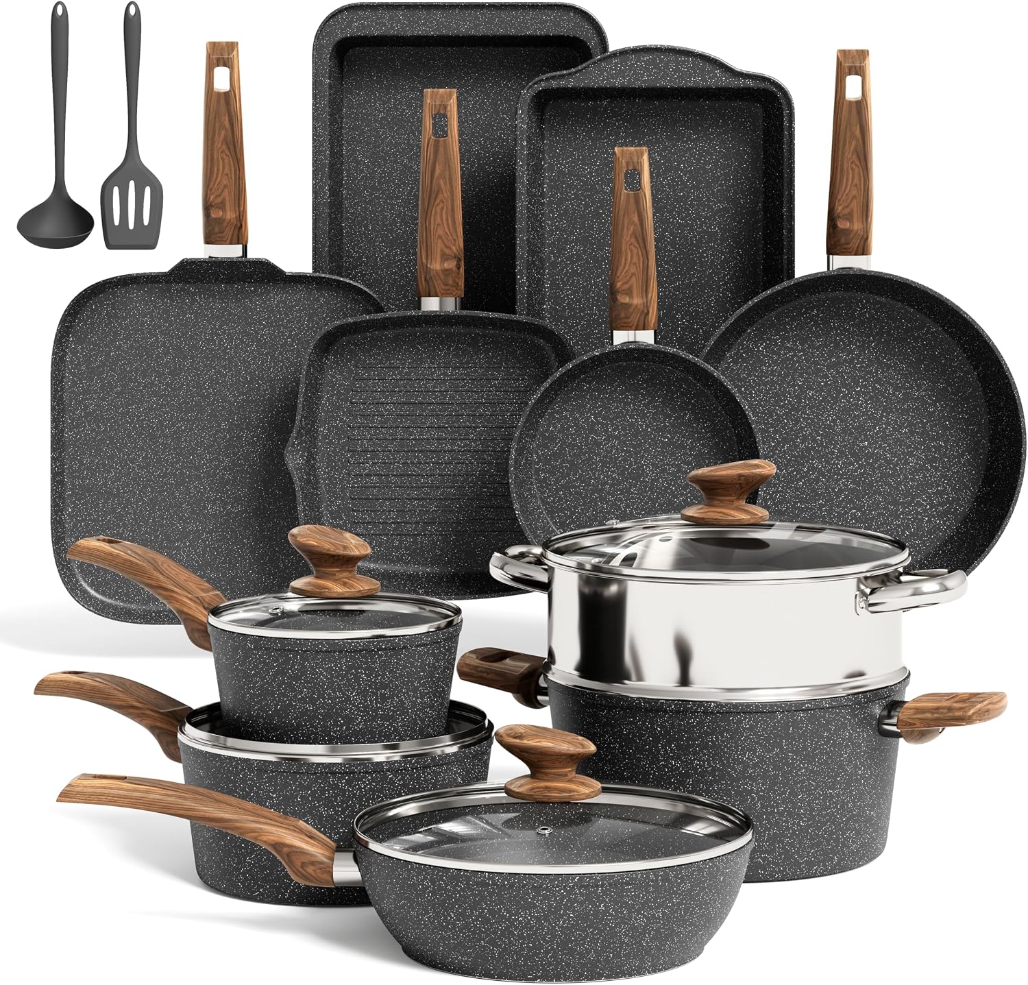 Detalle de Kitchen Academy Cookware Set, 17-Piece