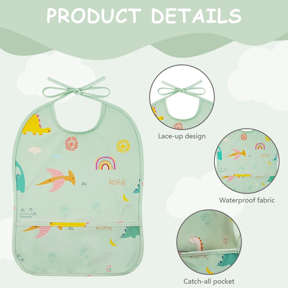 Thumbnail 2 de HOTUT Sleeveless Baby Weaning Bib – Soft, Waterproof Feeding Bib with Crumb Pocket