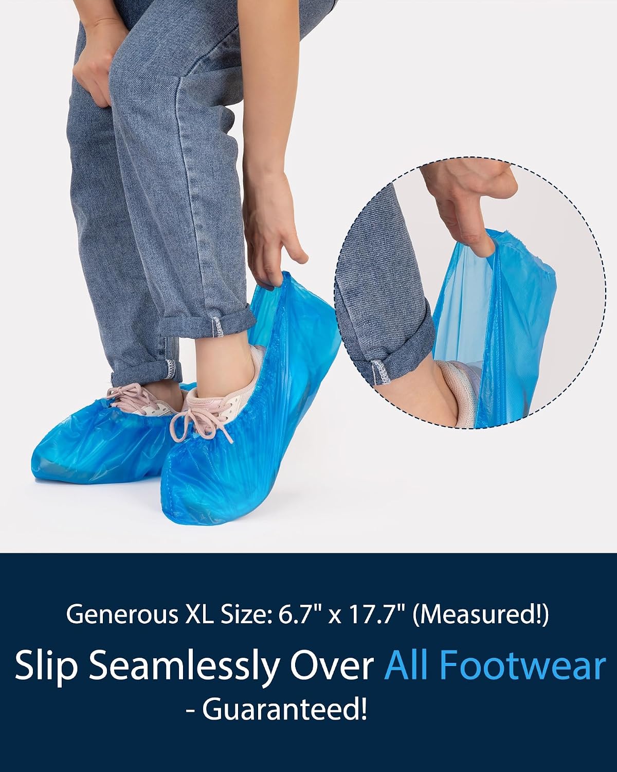 Detalle de Disposable Shoe Covers, 100 Pack