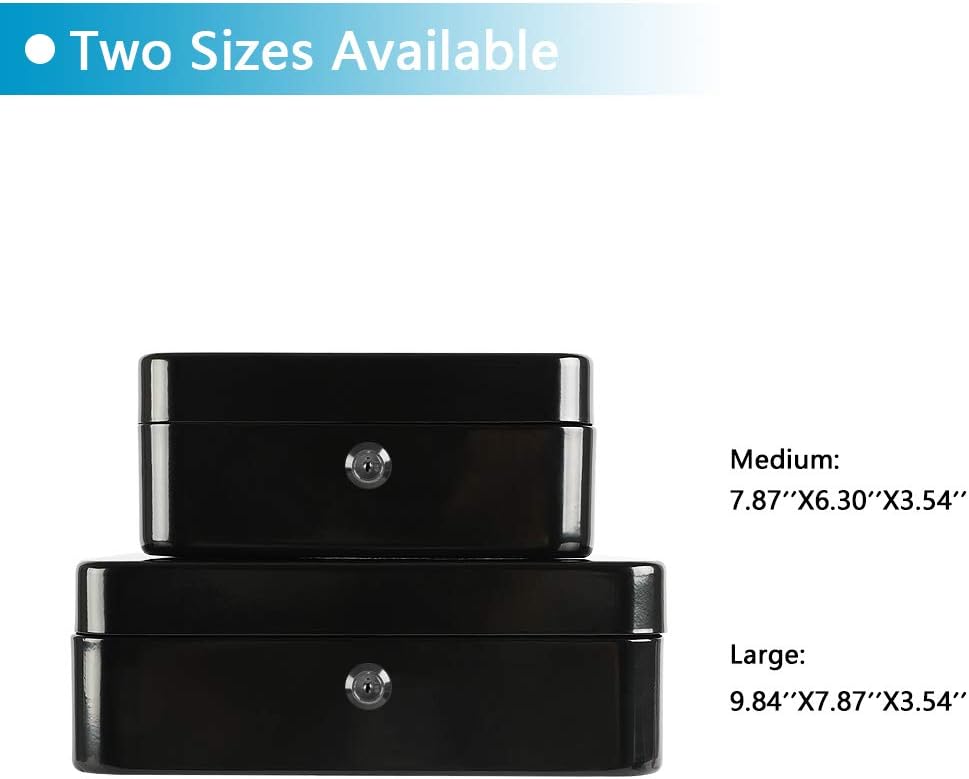 Detalle 2 de xydled XYD-QX-KL-M-8011 Cash Box with Key Lock, Removable Tray, Black