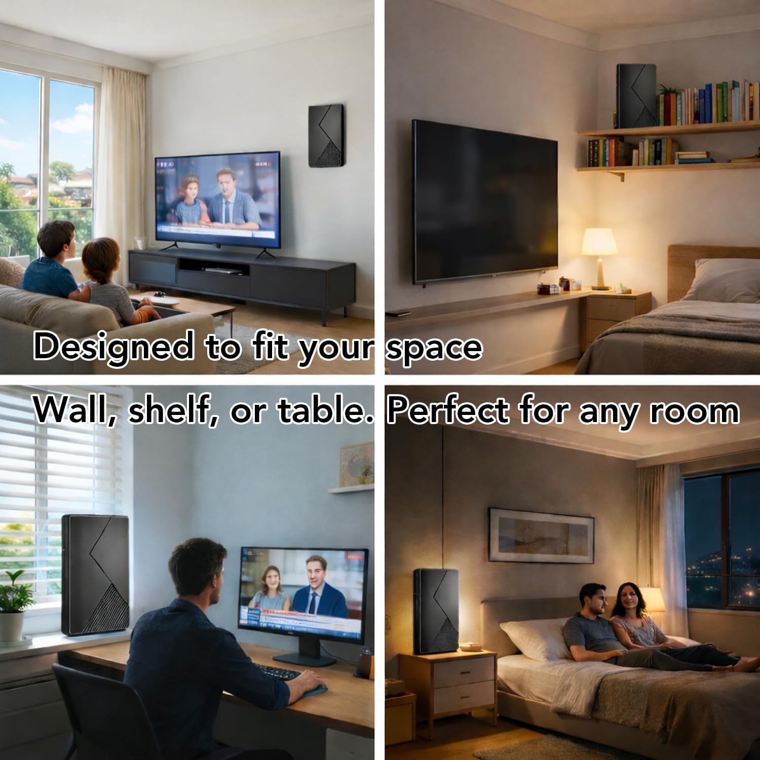 Thumbnail 3 de Five Star Flat Panel Indoor TV Antenna (Long Range) with Amplified HD Reception and Signal Booster