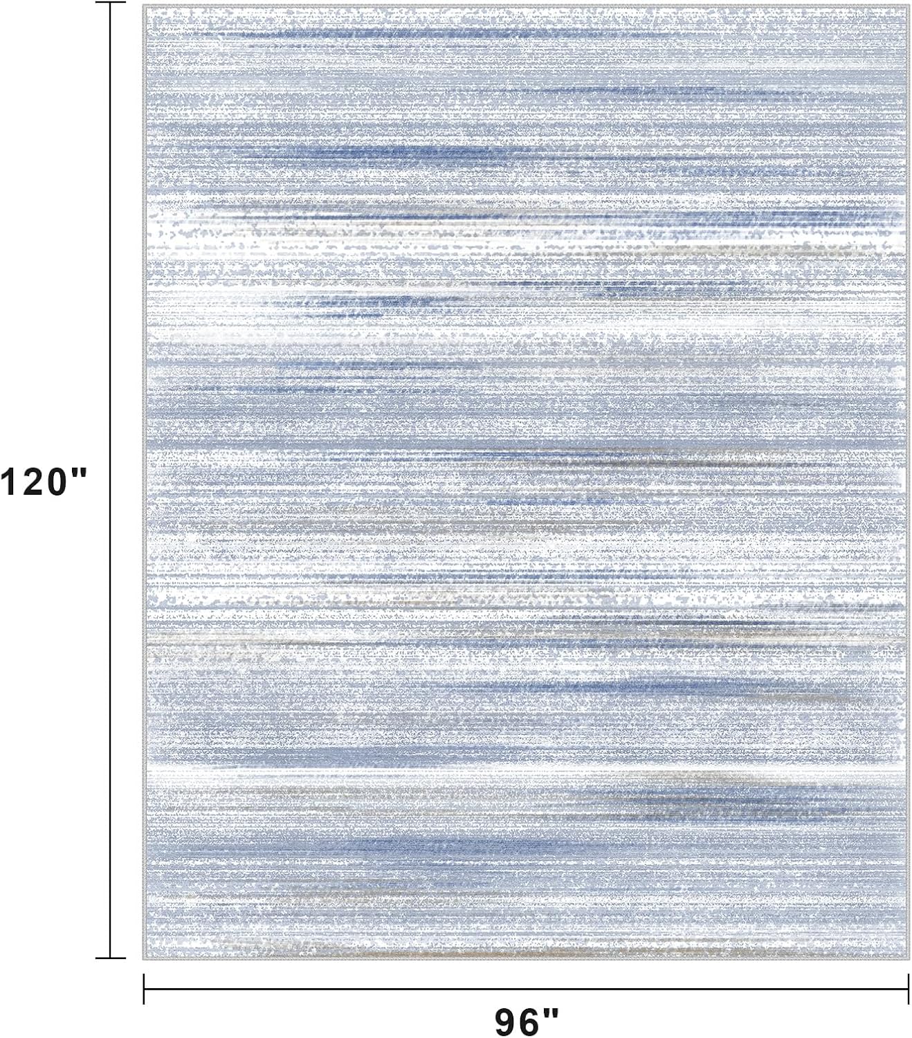 Detalle 2 de Hroza D02-105Y-HL-8x10 Washable Area Rug, Grey Blue Low Pile