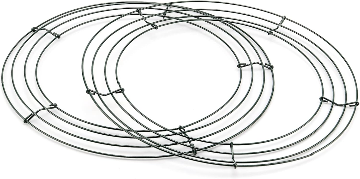 Thumbnail 5 de JOIKIT 10 Pack 12 Inch Metal Wire Wreath Frame, 30cm Green Wire Wreath Rings for Wedding Decorations