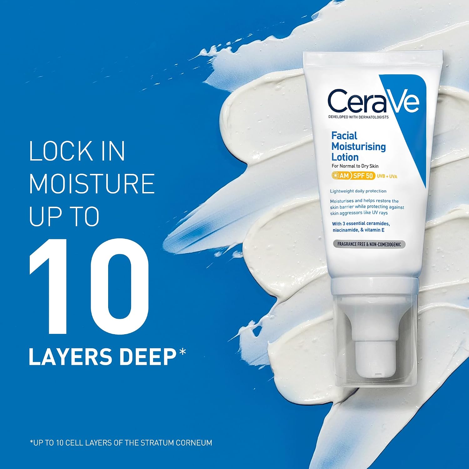 Detalle de CeraVe AM Facial Moisturising Lotion SPF 50 52ml